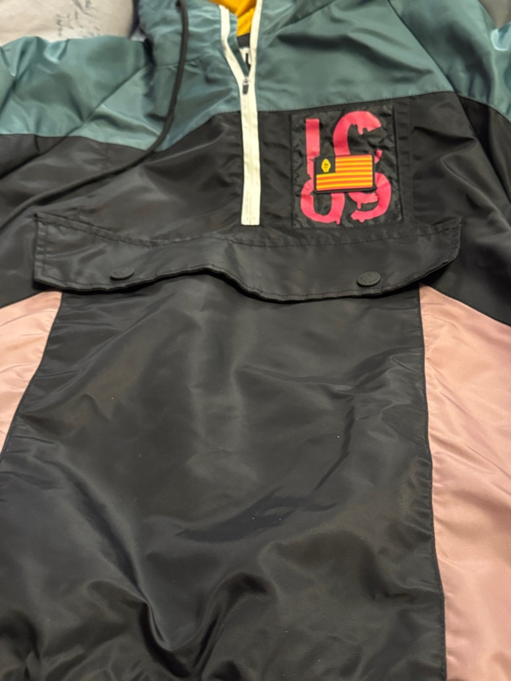 Icecream Jacket with Mustard Yellow Mesh and Teal Accents